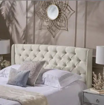 Elegant Fabric Wingback Headboard