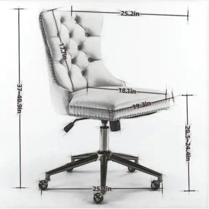 Swivel Velvet Tufted Button Office Chair