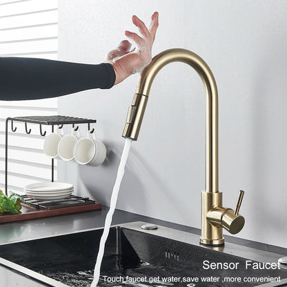 Pull Out Sensor Black Kitchen Faucet Sensitive Touch Control Faucet Mixer For Kitchen Touch Sensor Kitchen Mixer Tap