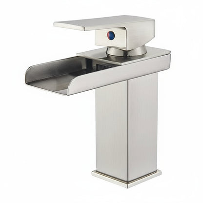 Black Waterfall Bathroom Faucet Basin Vanity Vessel Sinks Mixer Tap Cold And Hot Water Tap Single Hole Bath Sink Faucets Crane