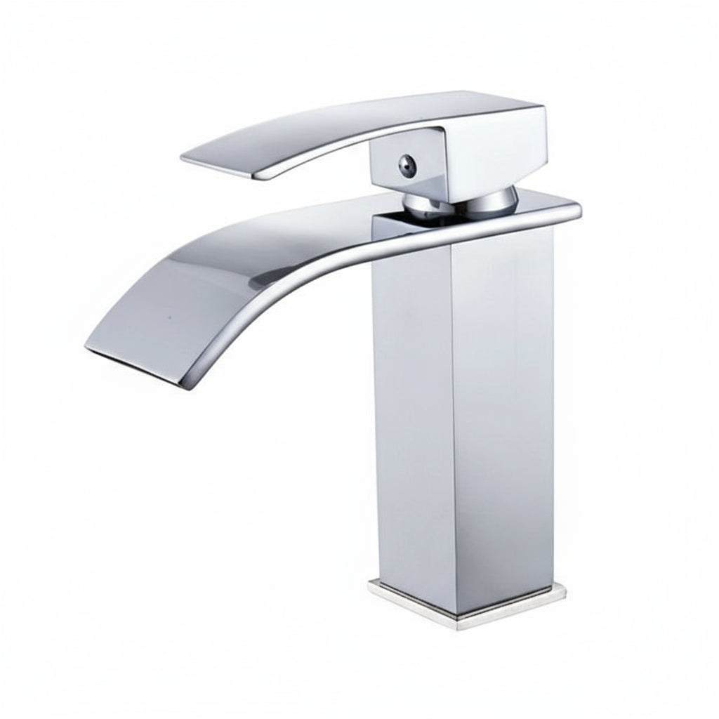 Black Waterfall Bathroom Faucet Basin Vanity Vessel Sinks Mixer Tap Cold And Hot Water Tap Single Hole Bath Sink Faucets Crane