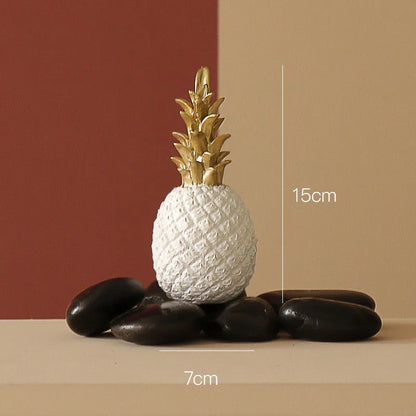 Nordic Light Luxury Ceramic Pineapple Golden Creative Home Living Room Porch Model Room Soft Decoration Wedding Gift