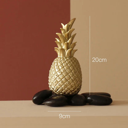 Nordic Light Luxury Ceramic Pineapple Golden Creative Home Living Room Porch Model Room Soft Decoration Wedding Gift