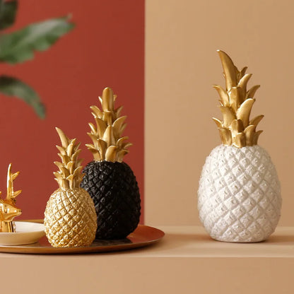 Nordic Light Luxury Ceramic Pineapple Golden Creative Home Living Room Porch Model Room Soft Decoration Wedding Gift