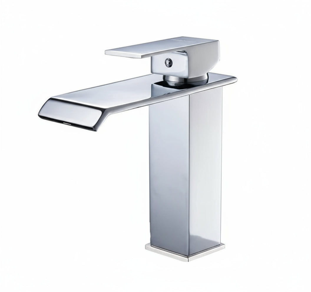 Black Waterfall Bathroom Faucet Basin Vanity Vessel Sinks Mixer Tap Cold And Hot Water Tap Single Hole Bath Sink Faucets Crane