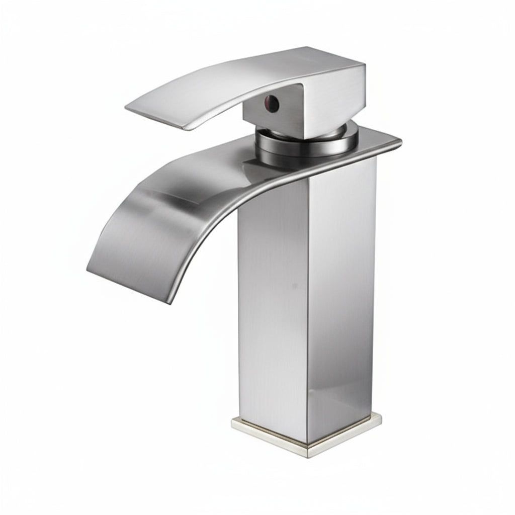 Black Waterfall Bathroom Faucet Basin Vanity Vessel Sinks Mixer Tap Cold And Hot Water Tap Single Hole Bath Sink Faucets Crane