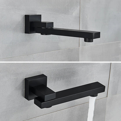 Rozin Matte Black Thermostatic Shower Faucet Concealed Install Bathroom Faucets Ceiling Rainfall Big Size Head Shower Mixer Tap