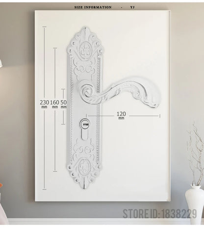 KA European Style Gold Door Locks with Keys Door Handle Ivory White Security Entrance Door Lock Mute Anti-theft Door Hardware