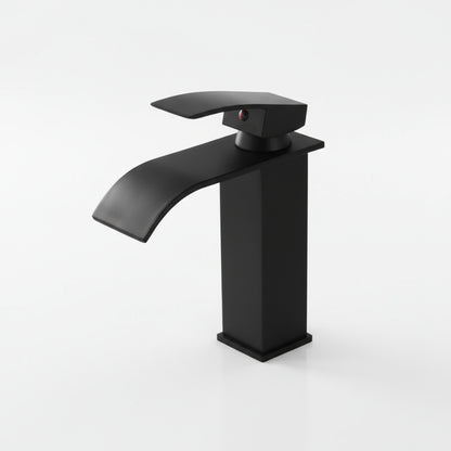 Black Waterfall Bathroom Faucet Basin Vanity Vessel Sinks Mixer Tap Cold And Hot Water Tap Single Hole Bath Sink Faucets Crane
