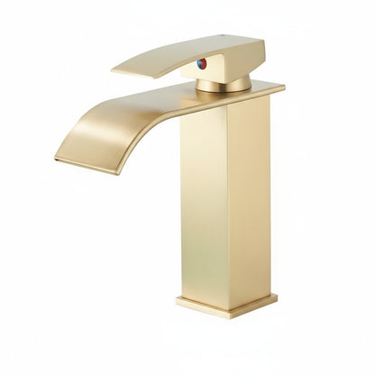 Black Waterfall Bathroom Faucet Basin Vanity Vessel Sinks Mixer Tap Cold And Hot Water Tap Single Hole Bath Sink Faucets Crane