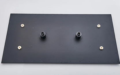 Rozin Matte Black Thermostatic Shower Faucet Concealed Install Bathroom Faucets Ceiling Rainfall Big Size Head Shower Mixer Tap