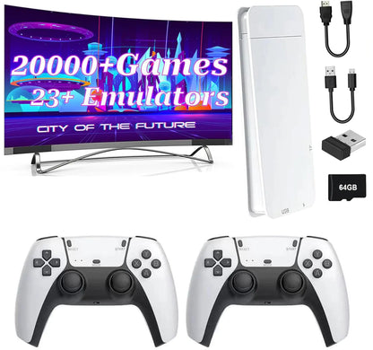 Wireless Retro Game Console Stick Built-in 23 Emulators 20000+ Games Classic Plug &amp; Play Video Games 4K HDMI Output &amp; 2.4G Wireless Controller Gamepad Gifts Birthday for Kid/Adults