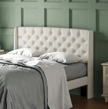 Elegant Fabric Wingback Headboard