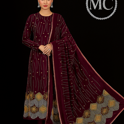 Royal Red Velvet – Gold Embroidered Elegance