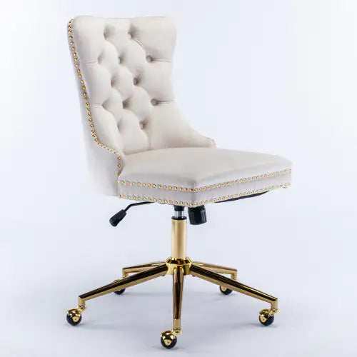 Swivel Velvet Tufted Button Office Chair