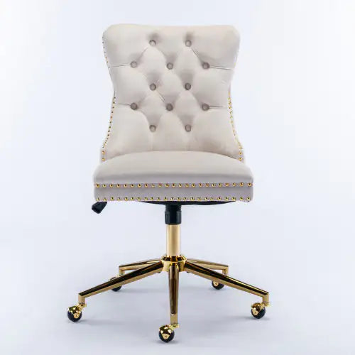 Swivel Velvet Tufted Button Office Chair