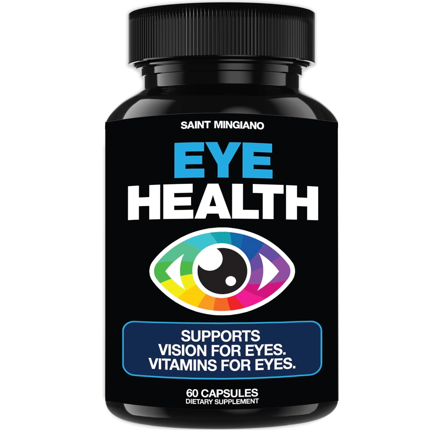 Eye Health &amp; Vision Vitamins Supplement 60 Capsules - Supports Eye Strain Dry Eyes and Vision Health - Supports Vision Ocular and Macular Health Aids Blue Light Strain - 14 Active Ingredients.