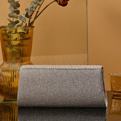Wedding Bride Dinner Purse for Women Banquet Silver Clutch Bag Fashion Ladies Shinny Rhinestone Evening Bag