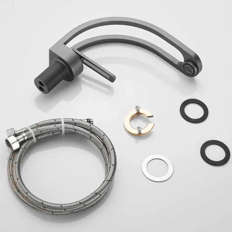 Bathroom Mixer Tap Black Grey White Gold Wash basin Faucet Single Handle Hot and Cold Lavotory Faucet