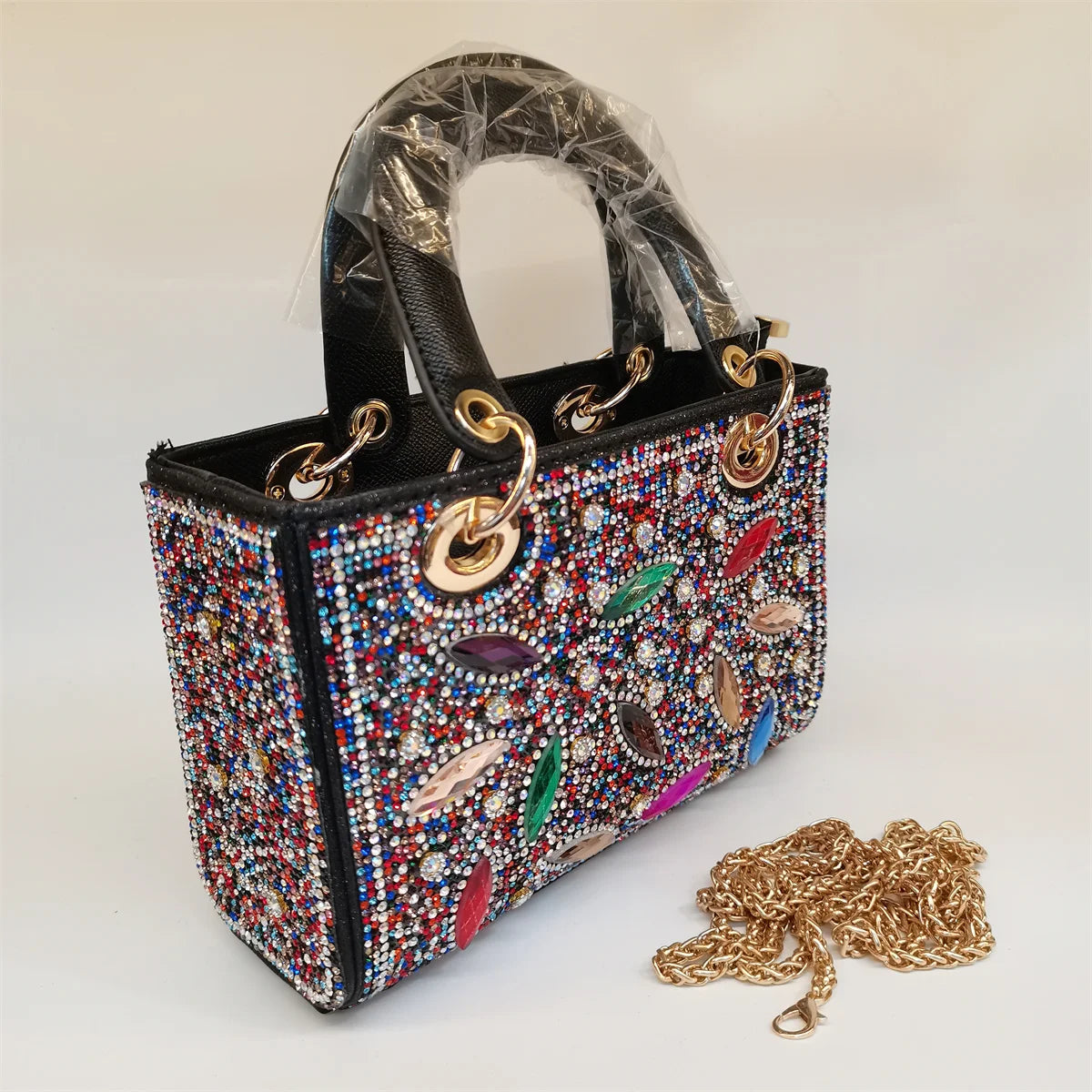 Hot Popular Women Rhinestone Evening Bag New Fashion Handbag Clutch Embellished Long Chain Bag Casual Bag F5-405-1