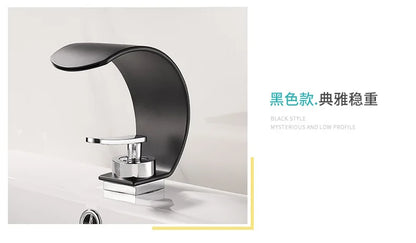 GEGVE Waterfall Washbasin Faucets Mixer Tap Sink Hot&amp;cold Water Hydrant Iron To Sink A Bathtub Bathroom Sink tap tap Black White