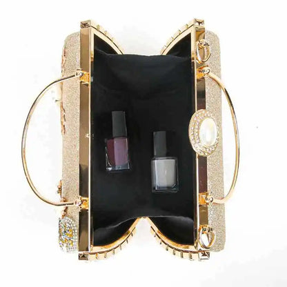 2024 New Arrival Flower Crystal Wedding Bridal Clutch Purse Luxury Designer Women&