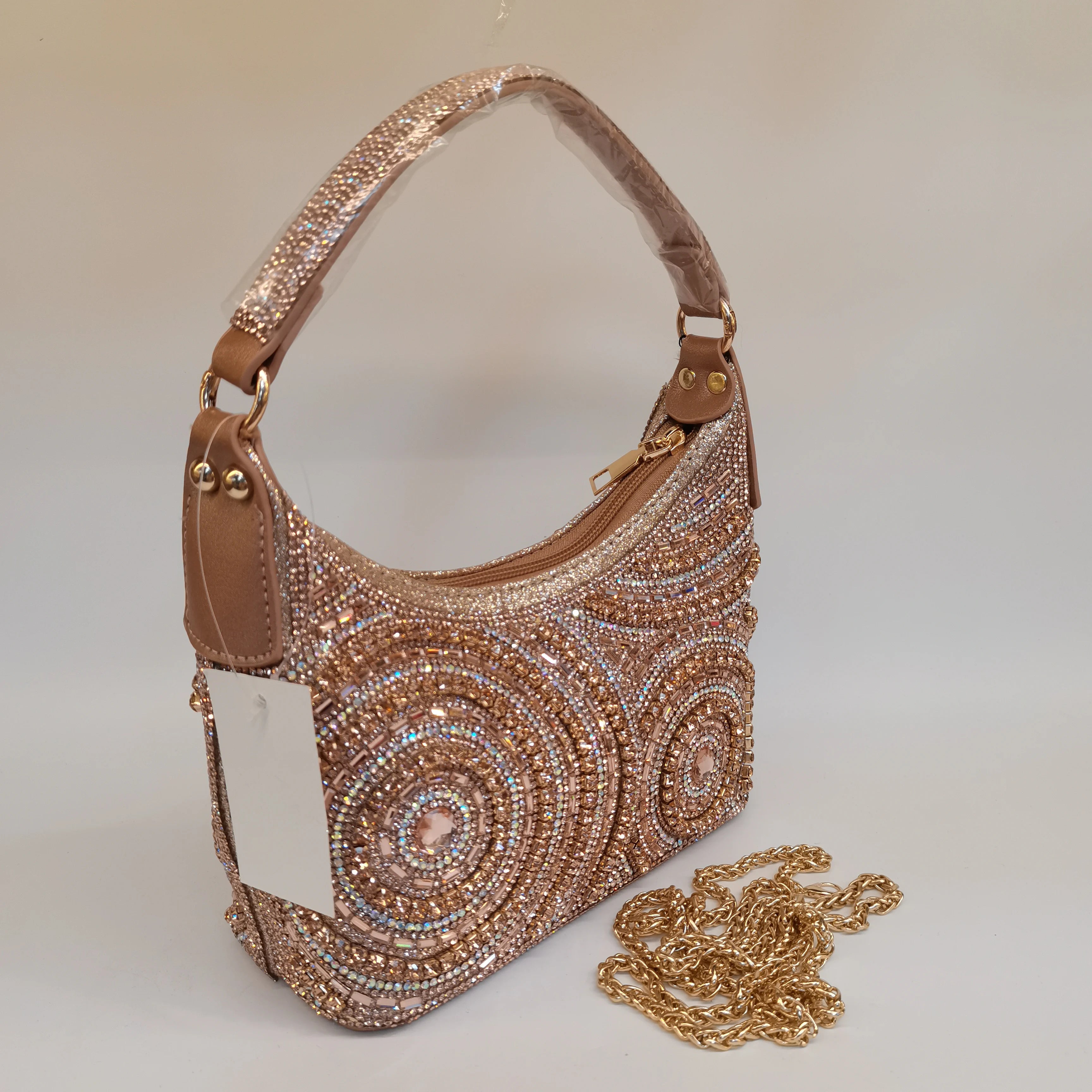 Hot Popular Women Rhinestone Evening Bag New Fashion Handbag Clutch Embellished Long Chain Bag Casual Bag F5-405-1