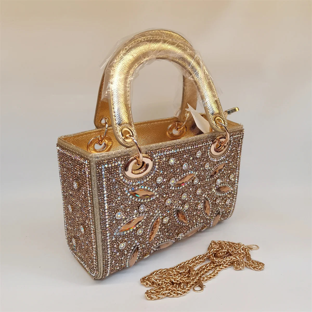 Hot Popular Women Rhinestone Evening Bag New Fashion Handbag Clutch Embellished Long Chain Bag Casual Bag F5-405-1