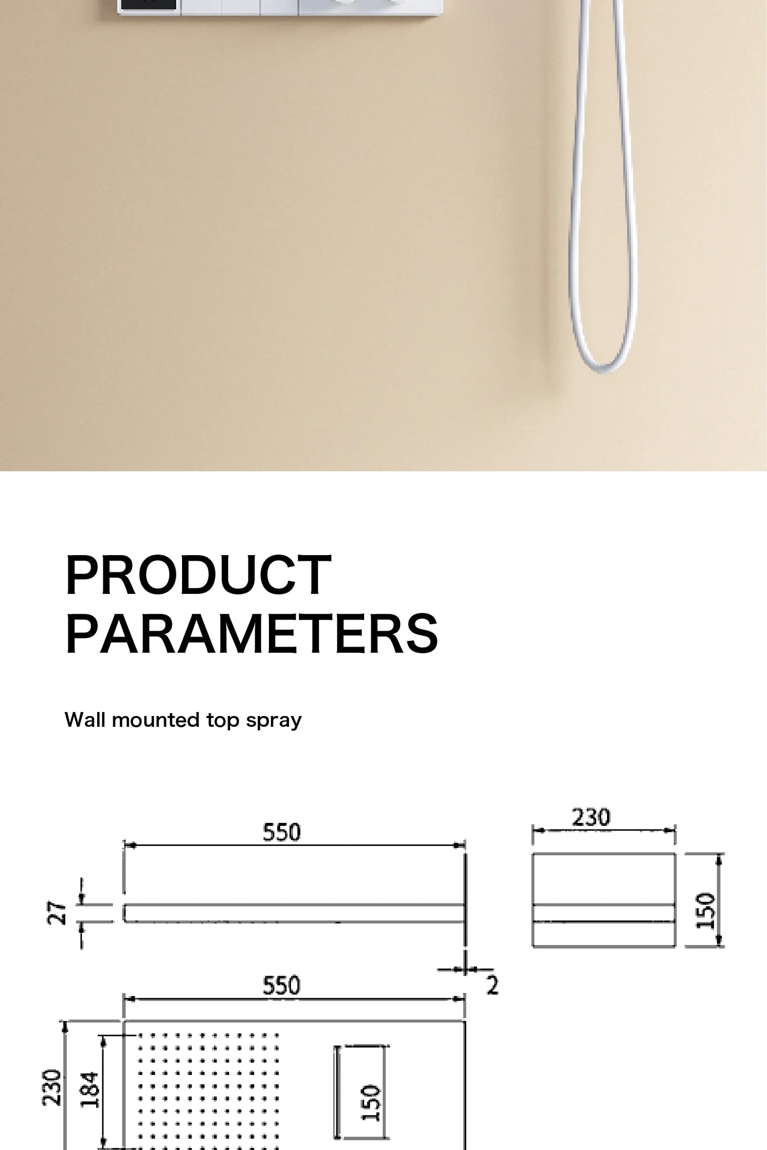 Intelligent digital display luxury white brass shower system with hidden design Dual control of hot &amp; cold Wall mounted faucet