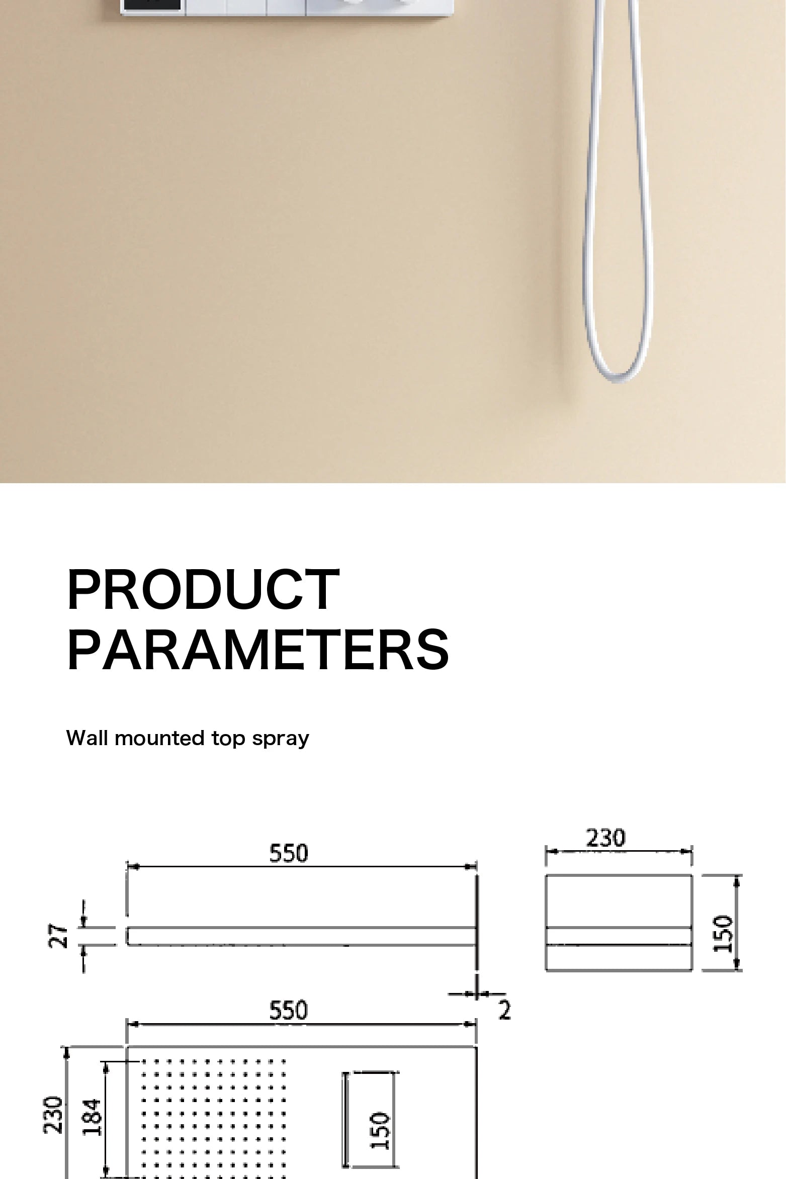 Intelligent digital display luxury white brass shower system with hidden design Dual control of hot &amp; cold Wall mounted faucet