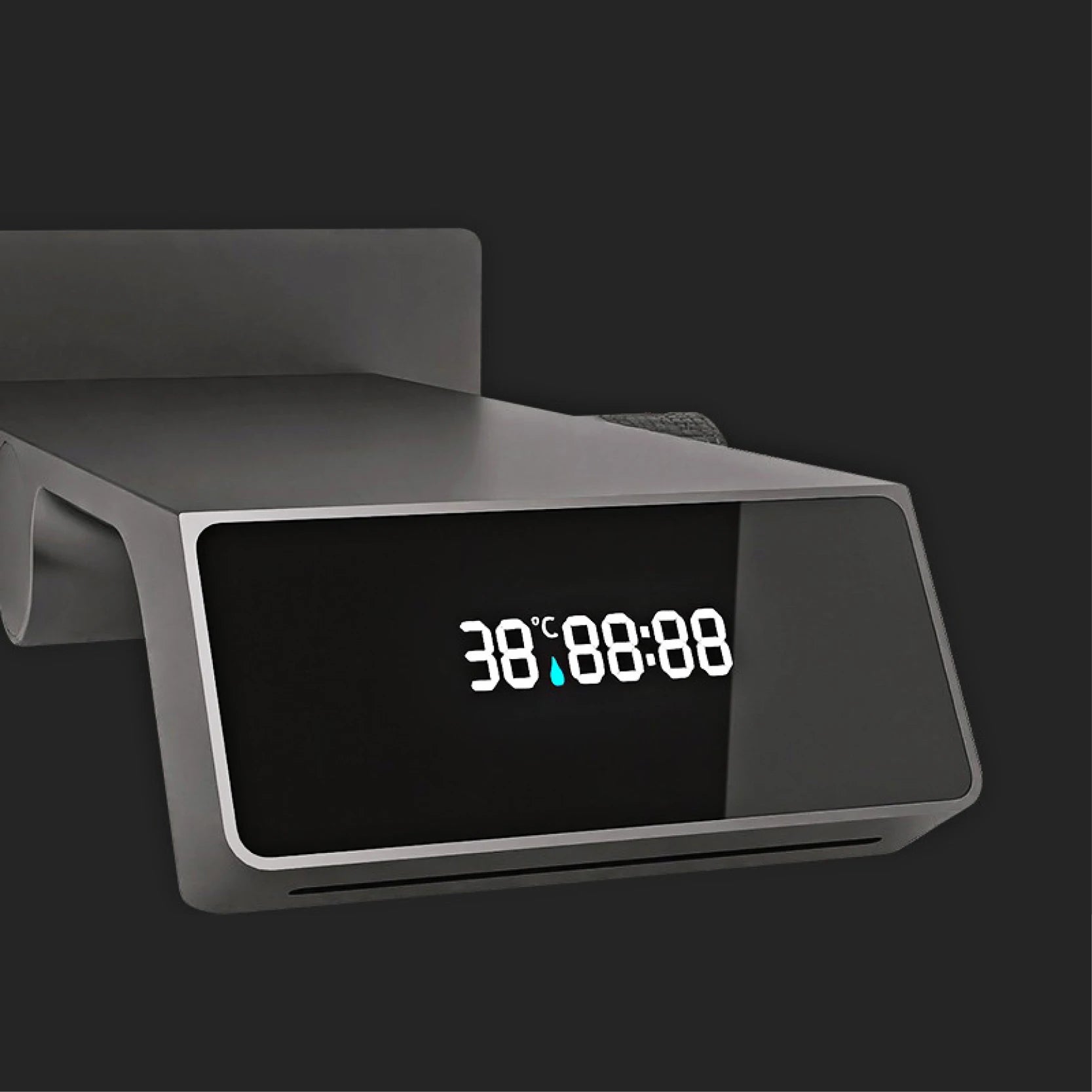 Luxury gun gray brass bathroom faucet LED digital display design, hot and cold water in wall type single handle basin faucet