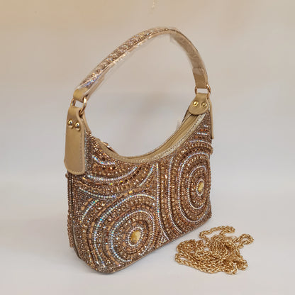 Hot Popular Women Rhinestone Evening Bag New Fashion Handbag Clutch Embellished Long Chain Bag Casual Bag F5-405-1