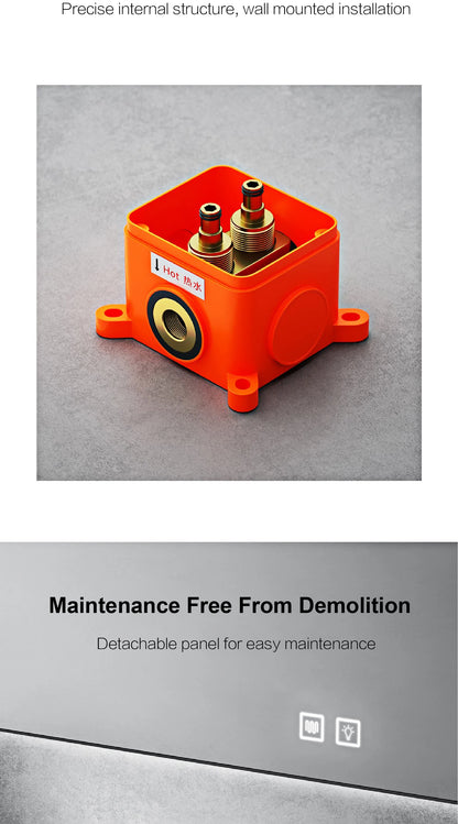 Luxury gun gray brass bathroom faucet LED digital display design, hot and cold water in wall type single handle basin faucet