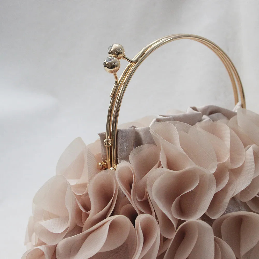 Luxury Satin Floral Bride Party Evening Clutch Bag Women Wedding Purses and Handbags Small Shoulder Chain Bag Designer Bag Gift