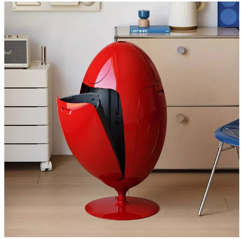 Dinosaur Egg Design Trash Can Large Capacity Room Garbage Collector Kitchen Food Waste Disposal Creative Cartoon Waste Bins
