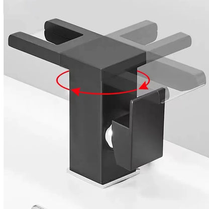 Luxury LED Black Basin Faucet Tall And Short Tap Bathroom Single Handle Cold and Hot Water Flow Produces Electricity
