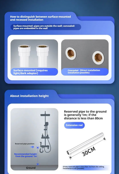 Modern Bathroom Shower Head Set for Home Use - Constant Temperature Bathroom Shower System