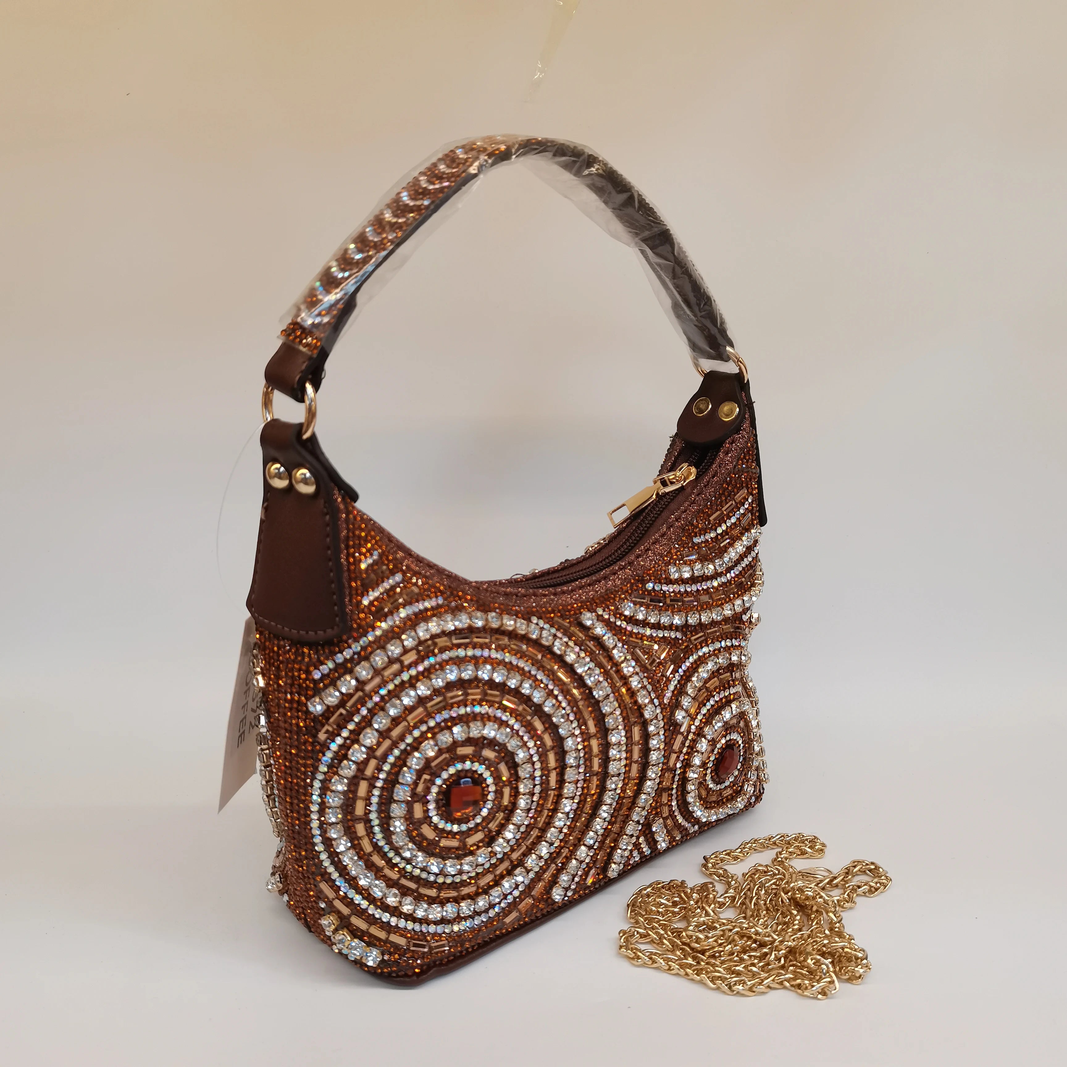 Hot Popular Women Rhinestone Evening Bag New Fashion Handbag Clutch Embellished Long Chain Bag Casual Bag F5-405-1
