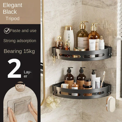 1/2/3PCS No Punching Required Bathroom Shampoo Holder Shower Caddy Shelves Household Storage Shelf Towel Holder Shelves
