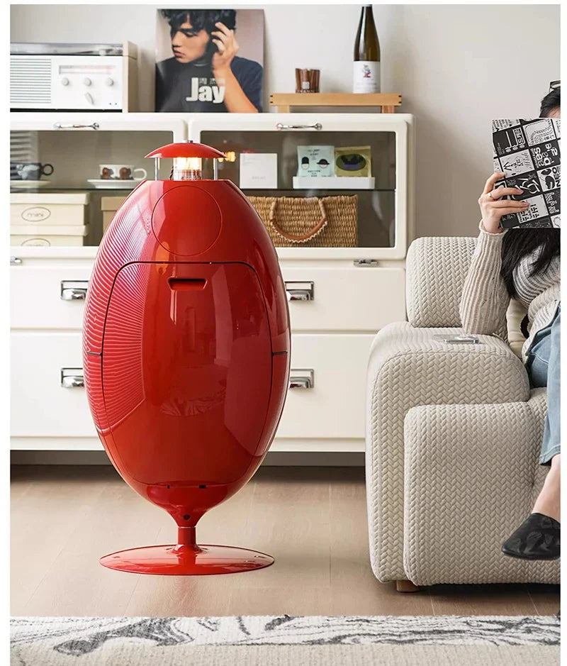 Dinosaur Egg Design Trash Can Large Capacity Room Garbage Collector Kitchen Food Waste Disposal Creative Cartoon Waste Bins