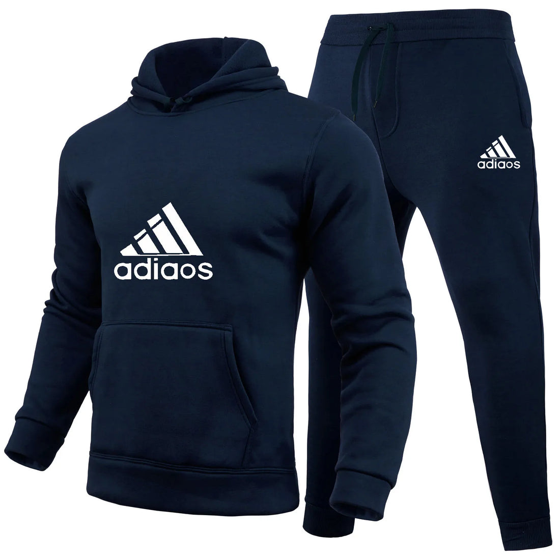 Stylish and trendy fitness jogging loose sportswear set of 2-piece pullover hoodie and long pants for men in autumn and winter