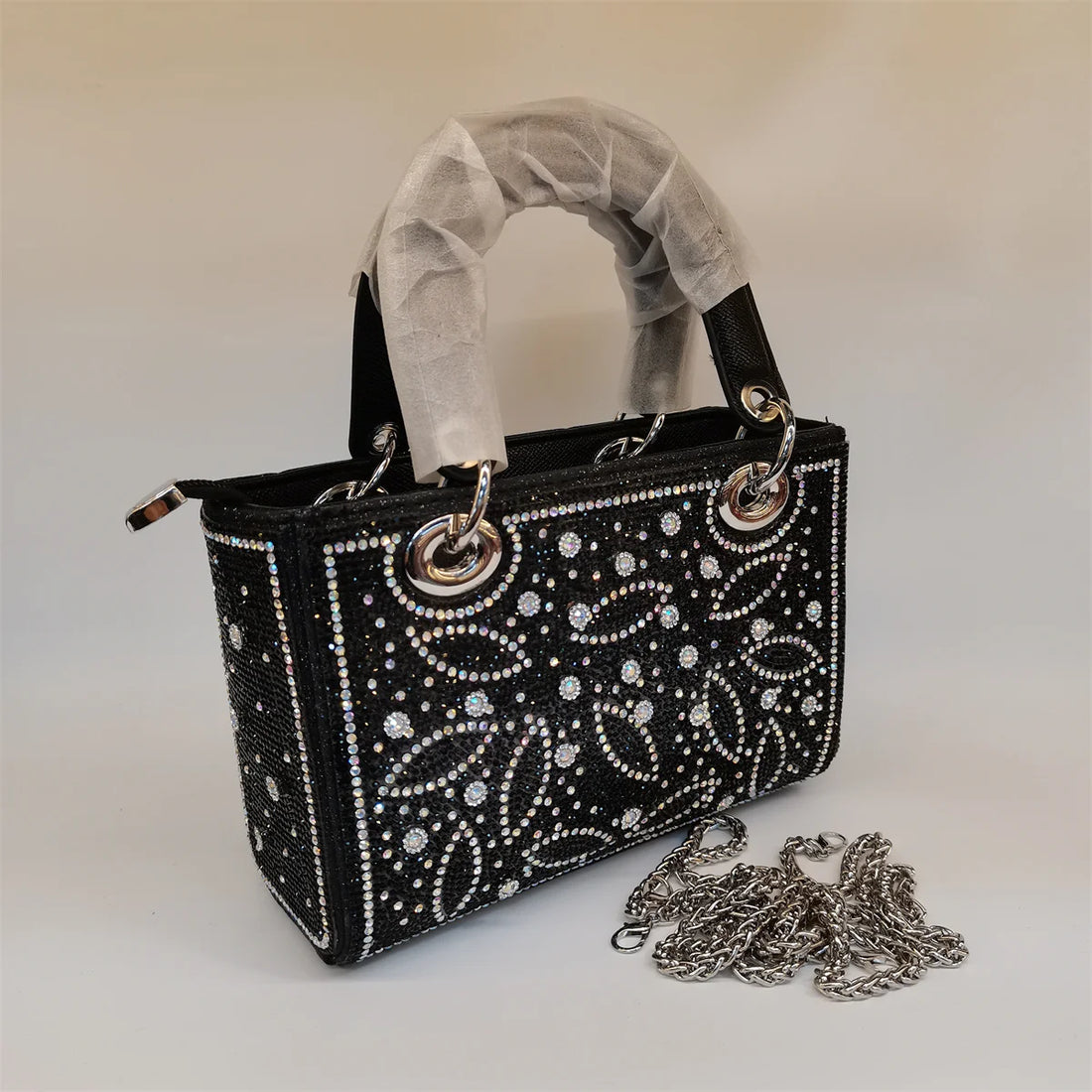 Hot Popular Women Rhinestone Evening Bag New Fashion Handbag Clutch Embellished Long Chain Bag Casual Bag F5-405-1