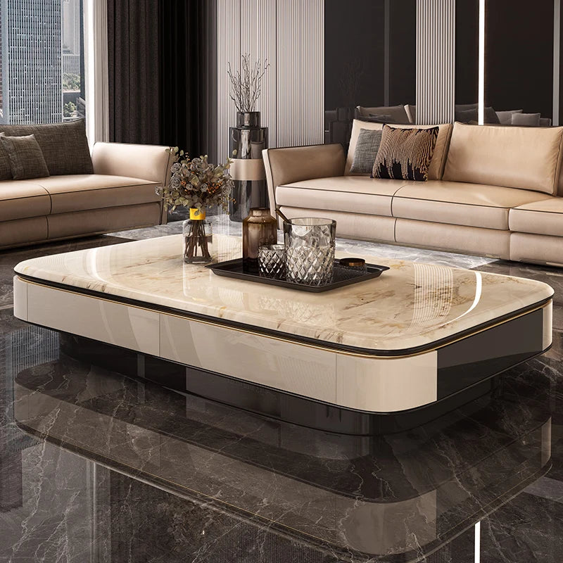 Modern Minimalist Home Slate Microcrystalline Stone Black Glass Table 1.5 Extended