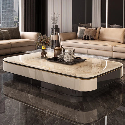 Modern Minimalist Home Slate Microcrystalline Stone Black Glass Table 1.5 Extended