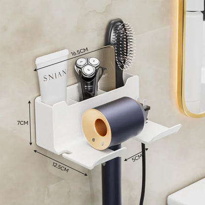 1PC Hair Dryer Holder Wall Mounted Self Adhesive Blow Dryer Holder Rack Dyson Hair Dryer Organizer Storage Bathroom Accessories