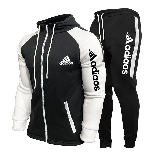 2025 Men's autumn and winter casual sportswear set, trendy retro fleece long-sleeved jacket, suitable for daily commuting