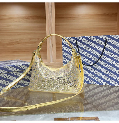 Women Shiny Evening Handbag Female delicate rhinestone shoulder bag dinner fashion luxury large capacity Tote bag gift for girls