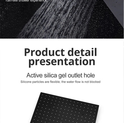 Luxury 16/20 Inch 400/500mm Rainfall Mist Spray LED Shower Head Set Constant Temperature Valve Mixer With Side Massage Jets