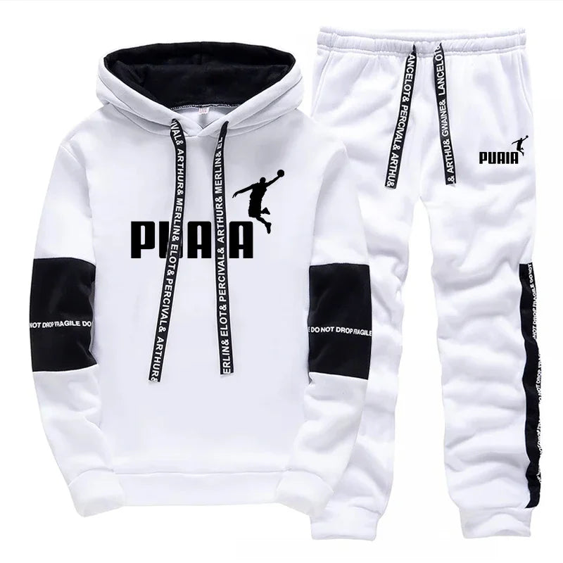 Hot Sales Mens Tracksuit Print Casual Sweatshirts Sportswear Single Piece Hoodie Pants Outdoors Gym Sports Jogging Mens Clothing