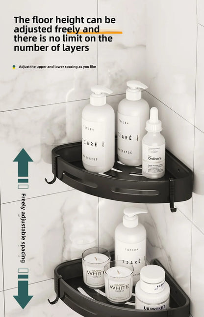 1/2/3PCS No Punching Required Bathroom Shampoo Holder Shower Caddy Shelves Household Storage Shelf Towel Holder Shelves